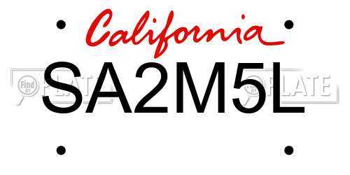 SA2M5L California License Plate