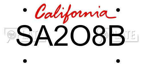 SA2O8B California License Plate