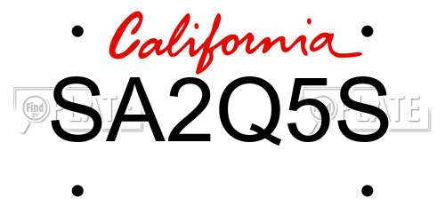 SA2Q5S California License Plate
