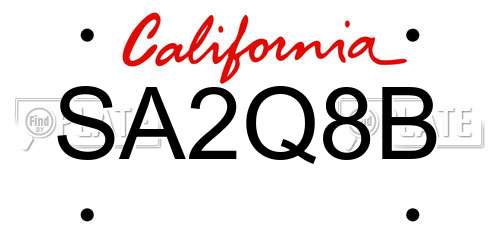 SA2Q8B California License Plate