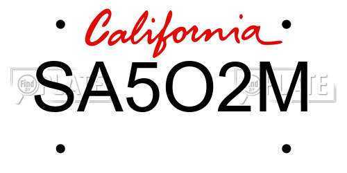 SA5O2M California License Plate