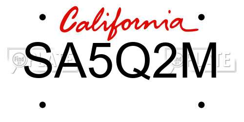 SA5Q2M California License Plate