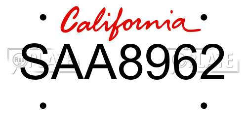 SAA8962 California License Plate