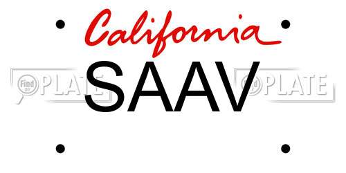 SAAV California License Plate