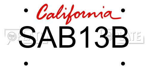 SAB13B California License Plate