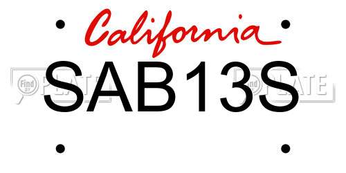 SAB13S California License Plate