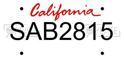 SAB2815 California License Plate