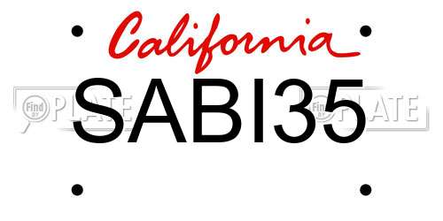 SABI35 California License Plate