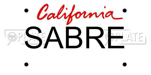 SABRE California License Plate