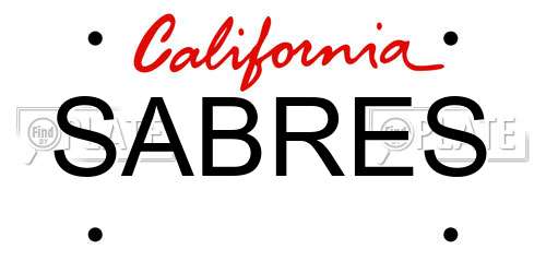 SABRES California License Plate