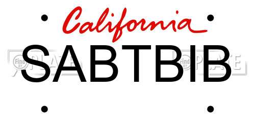 SABTBIB California License Plate