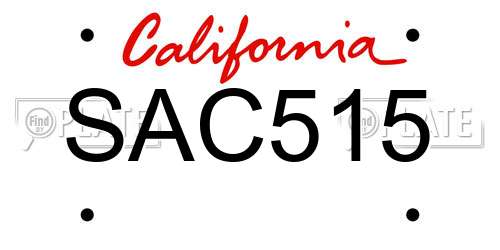 SAC515 California License Plate