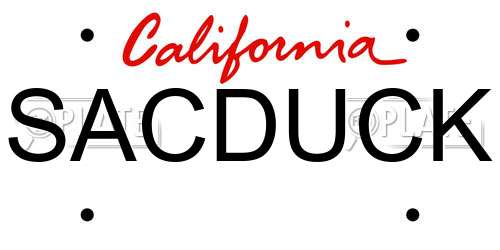 SACDUCK California License Plate