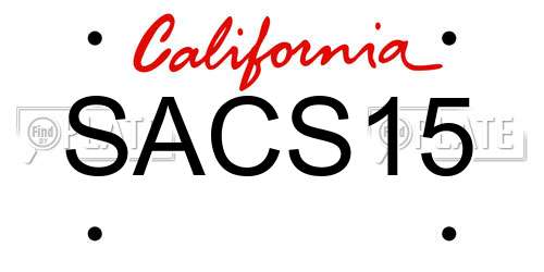 SACS15 California License Plate