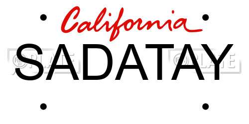 SADATAY California License Plate