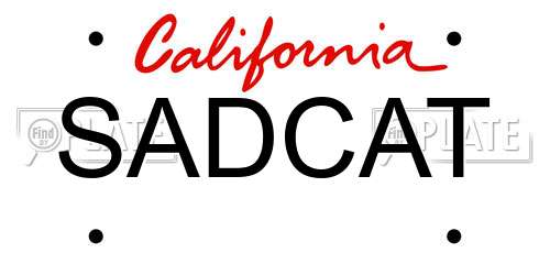 SADCAT California License Plate