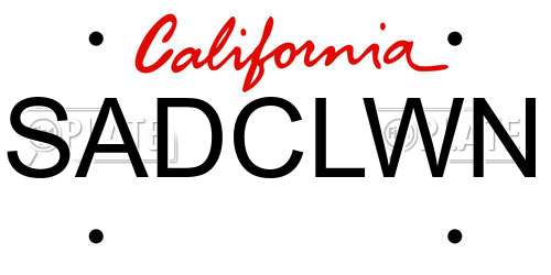 SADCLWN California License Plate