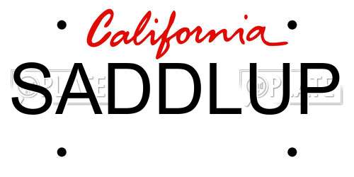 SADDLUP California License Plate
