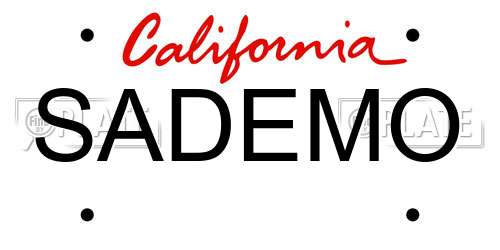 SADEMO California License Plate