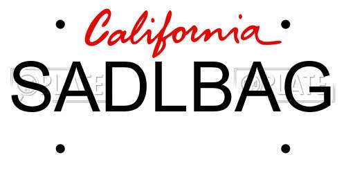 SADLBAG California License Plate