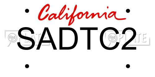 SADTC2 California License Plate