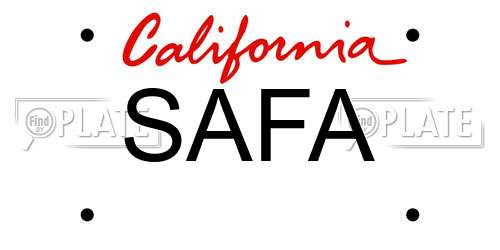 SAFA California License Plate