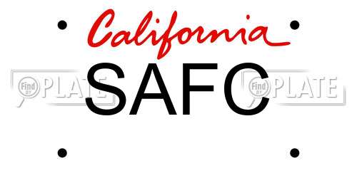 SAFC California License Plate