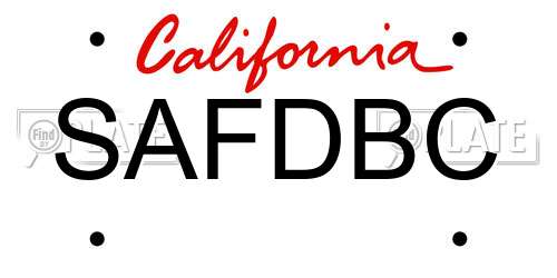 SAFDBC California License Plate