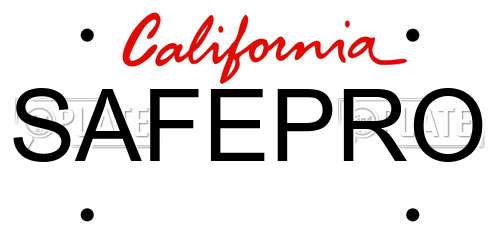 SAFEPRO California License Plate