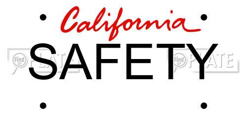 SAFETY California License Plate