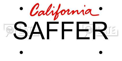 SAFFER California License Plate