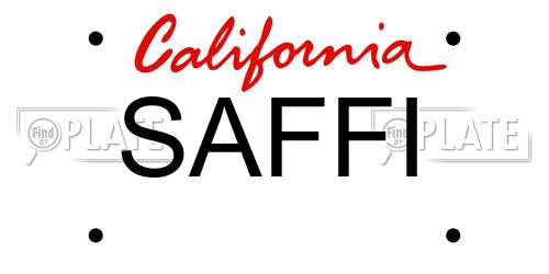 SAFFI California License Plate