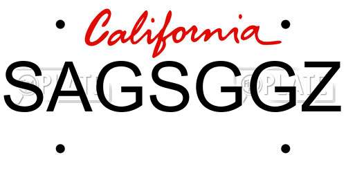 SAGSGGZ California License Plate