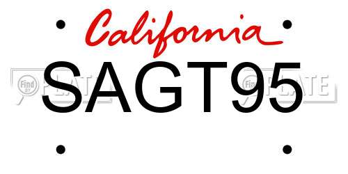 SAGT95 California License Plate