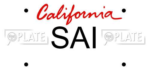 SAI California License Plate