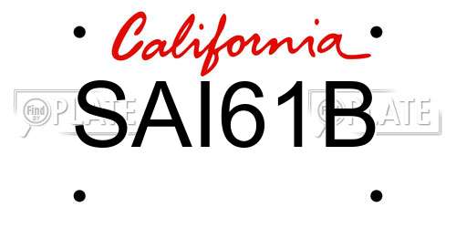 SAI61B California License Plate