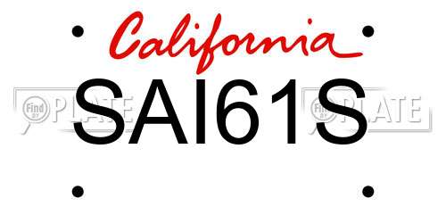 SAI61S California License Plate
