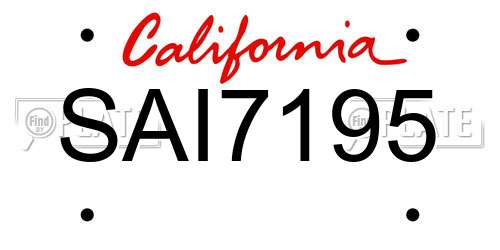 SAI7195 California License Plate