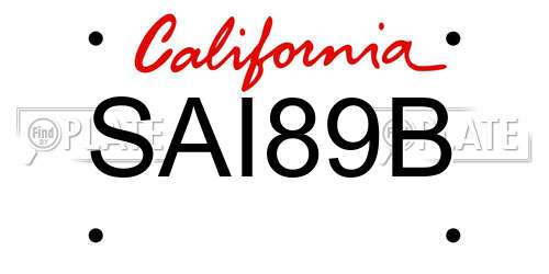 SAI89B California License Plate