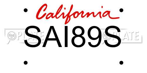 SAI89S California License Plate