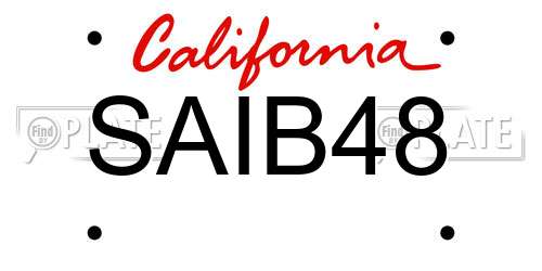SAIB48 California License Plate