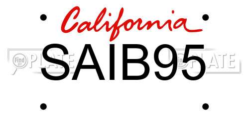 SAIB95 California License Plate