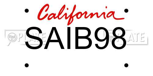 SAIB98 California License Plate
