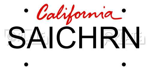 SAICHRN California License Plate
