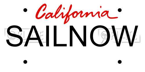 SAILNOW California License Plate