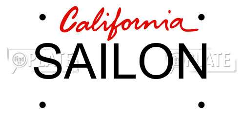 SAILON California License Plate