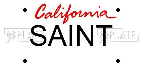 SAINT California License Plate