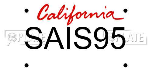 SAIS95 California License Plate
