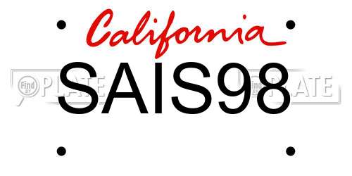 SAIS98 California License Plate