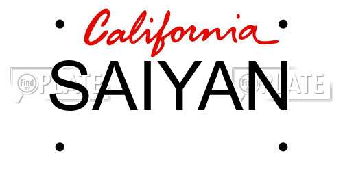 SAIYAN California License Plate